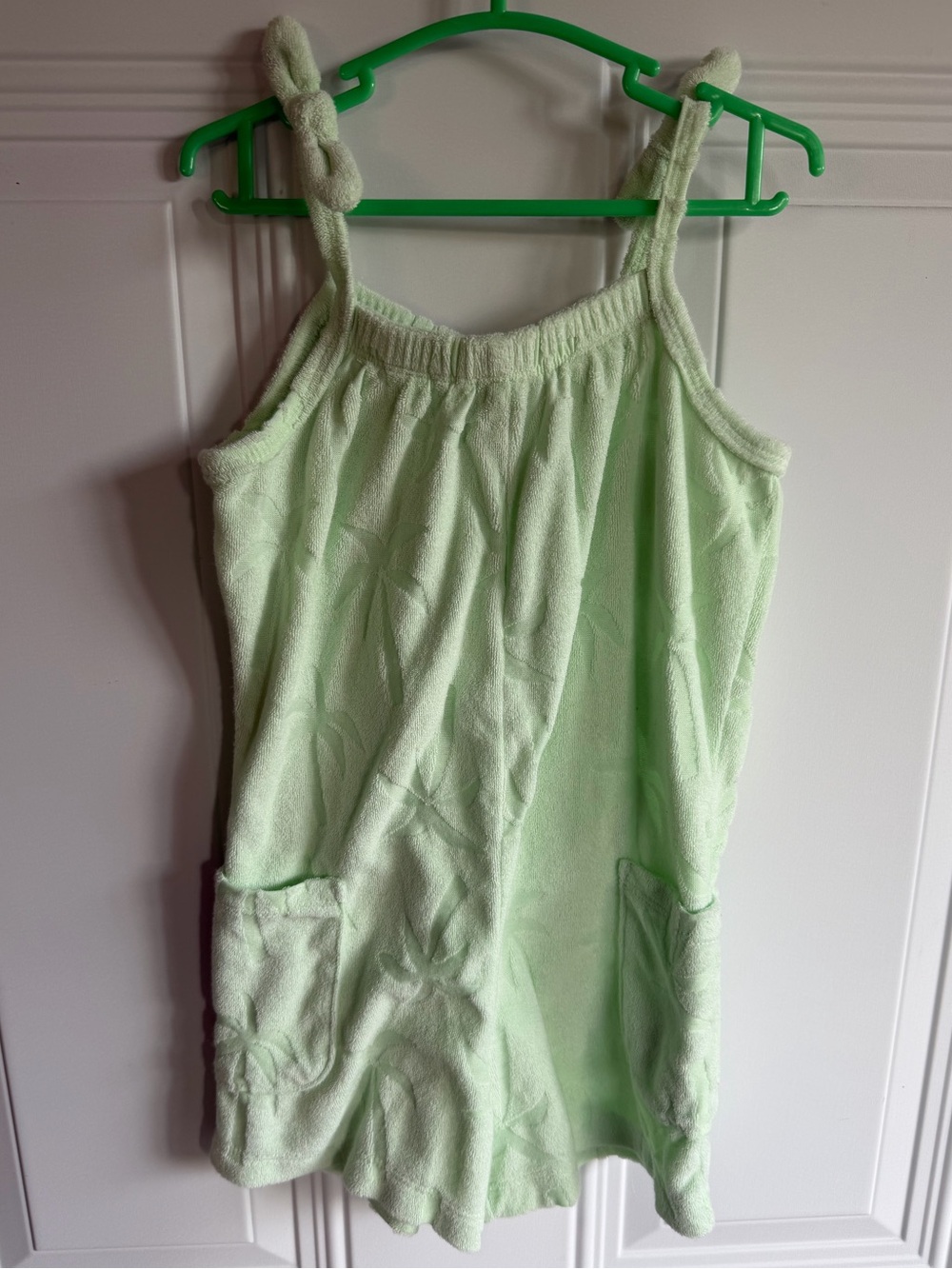 Light Green old navy Terry Romper with Front Pockets 4T